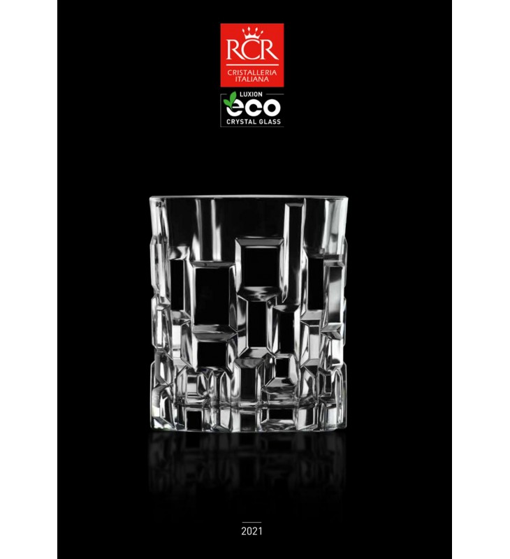RCR Cristalleria Italiana Crystal Glass Drinkware Set (DOF Whiskey (10.5  oz) - 4 Piece)